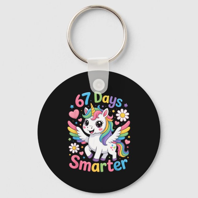 Llavero 67th Day Of School 67 Days Smarter Unicorn Teacher (Anverso)