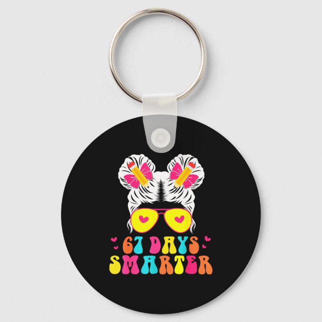 Llavero 67th Day Of School Shirt 67 Day Smarter Bun Teache (Anverso)