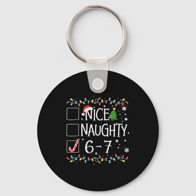 Llavero 6-7 Meme Nice Naughty 67 Christmas  (Anverso)