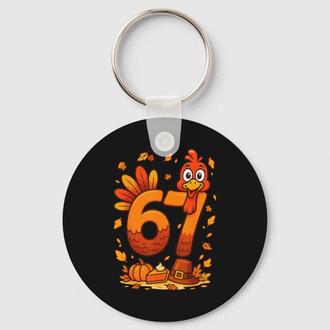 Llavero 6 7 Thanksgiving Funny Turkey Thanksgiving 67 Men  (Anverso)