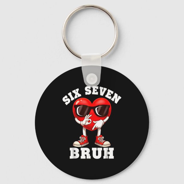 Llavero 6 7 Valentines Day Shirt Men Boys Funny Heart Meme (Anverso)