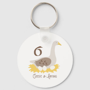 Llavero 6 Geese A-Laying