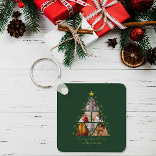 Llavero 6 Regalo de Navidad en forma de árbol de fotos par