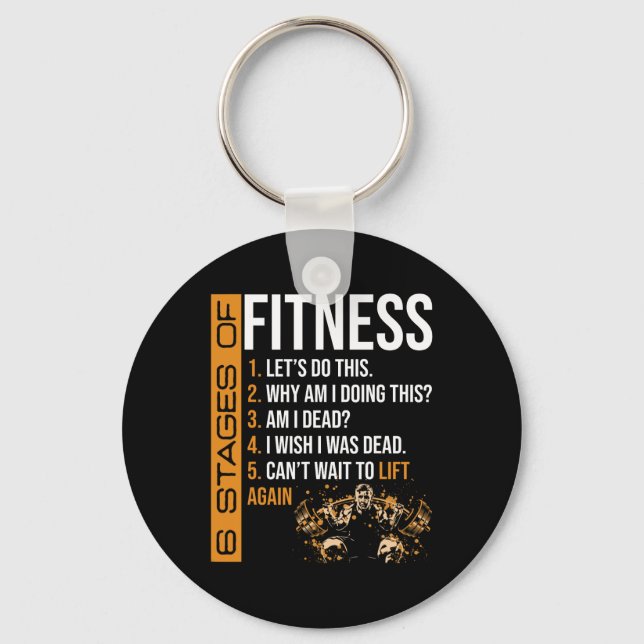 Llavero 6 Stages Of Fitness Weightlifting Exercise Fitness (Anverso)
