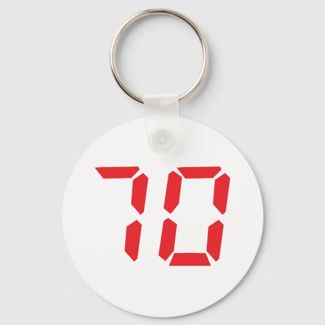 Llavero 70 seventy red alarm clock digital number (Anverso)