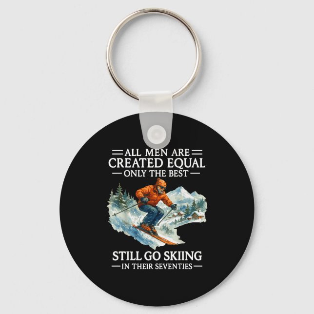 Llavero 70th Birthday Skier Man 70 Years Old Skiing Lover  (Anverso)