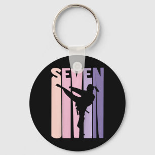 Llavero 7.º Regalo de cumpleaños Karate Retro Taekwondo Ma