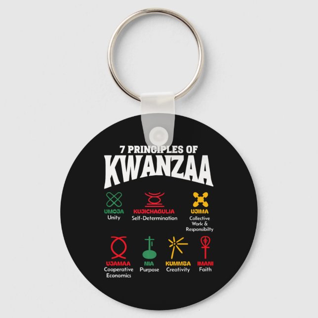Llavero 7 Principios de Kwanzaa Orgullo Africano (Anverso)