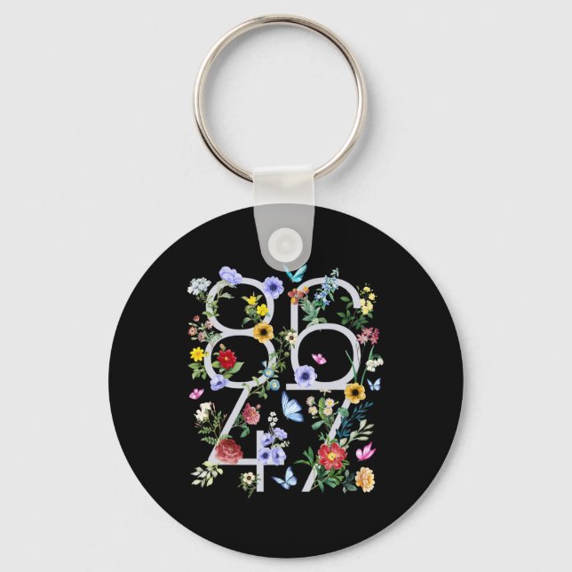 Llavero 8647 Sutil Anti Trump 86 47 Floral Boho Estilo 1 (Anverso)