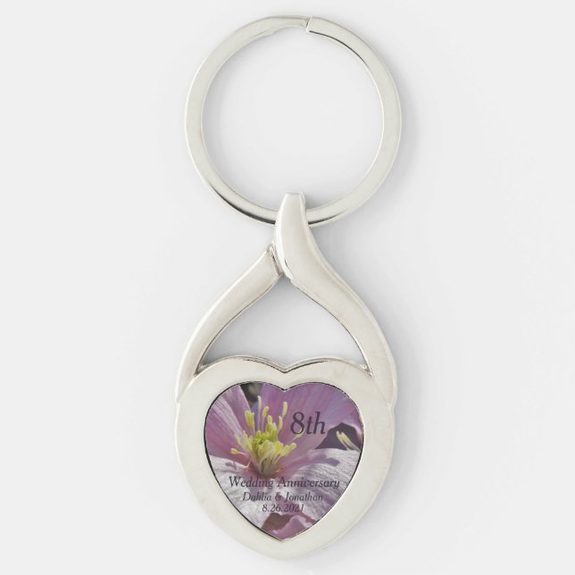 Llavero 8.º Aniversario Boda (Anverso)