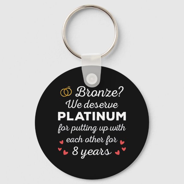 Llavero 8.º Aniversario Boda I - Pareja Graciosa de Bronce (Anverso)