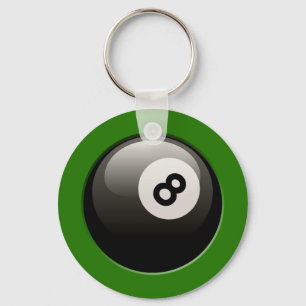 LLAVERO 8 BALL EN EL FONDO VERDE
