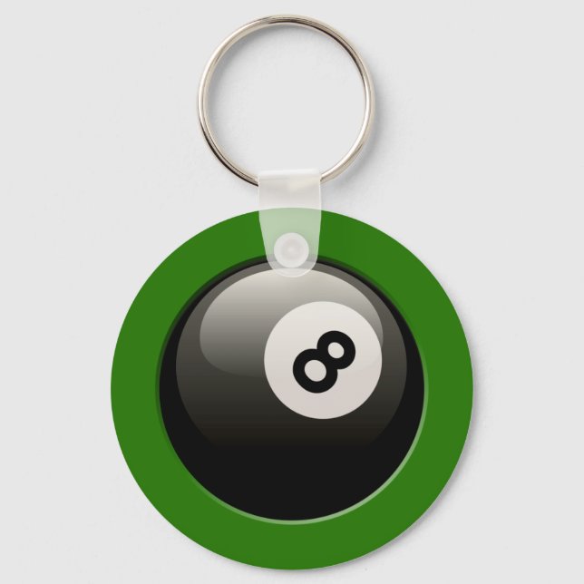 LLAVERO 8 BALL EN EL FONDO VERDE (Anverso)