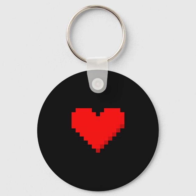 Llavero 8 Bit Heart Retro Valentines Day Xel Artwork  (Anverso)
