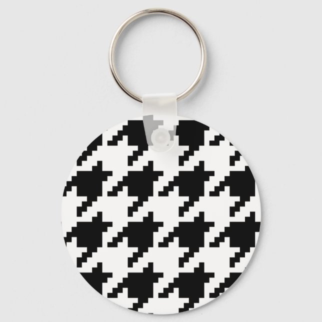 Llavero 8 Bit Pixel Houndstooth Check Pattern (Anverso)