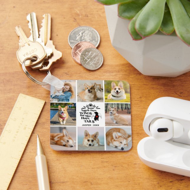 Llavero 8 Collage de fotos Mascota Perdida de perro Recuen (Escritorio )