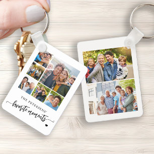 Llavero 8 collage de fotos nombre de familia personalizado