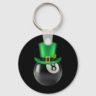 Llavero 8 Piscina Ball Billiards Lover St Paddys Day Lepre
