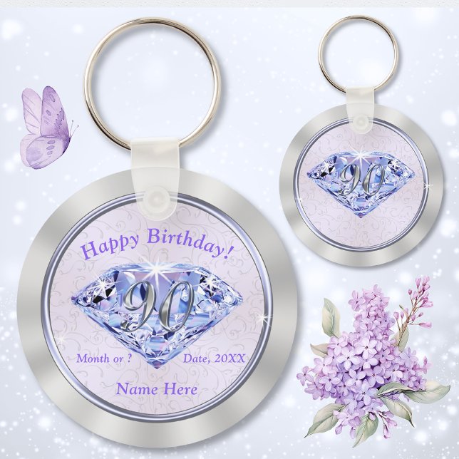 Llavero 90.ª fiesta de cumpleaños favorece a la mujer (90th birthday party favors. 90th birthday ideas for her. 90th birthday souvenirs. 90th birthday.)