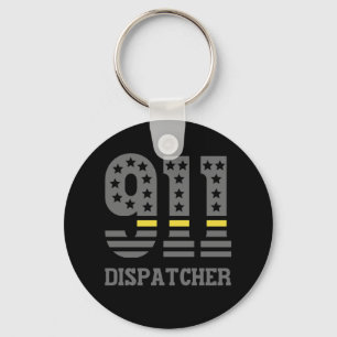 Llavero 911 Dispatcher USA Flag Thin Yellow Line Emergency