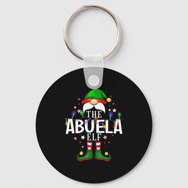 Llavero 99 Matching Christmas Elf Family Pjs - Abuela Elf  (Anverso)