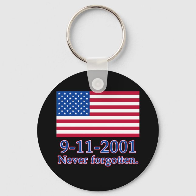Llavero 9-11-2001 Camisetas, Botones Nunca Olvidados (Anverso)