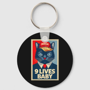 Llavero 9 vidas por el gracioso gato Trump 2024 Presi