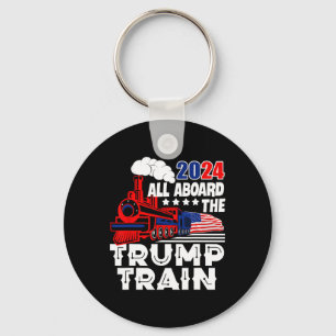 Llavero A bordo del tren Trump 2024 Bandera estadounidense
