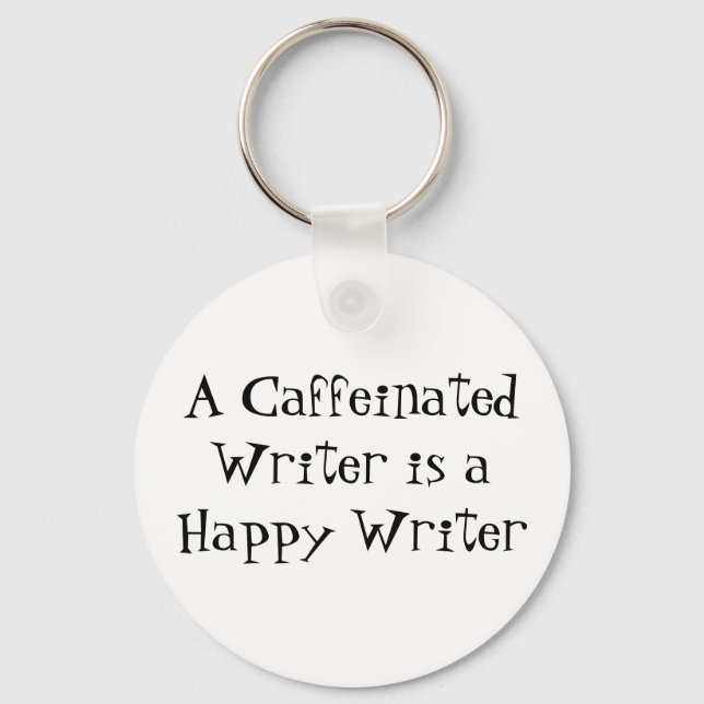 Llavero A Caffeinated Writer is a Happy Writer (Anverso)
