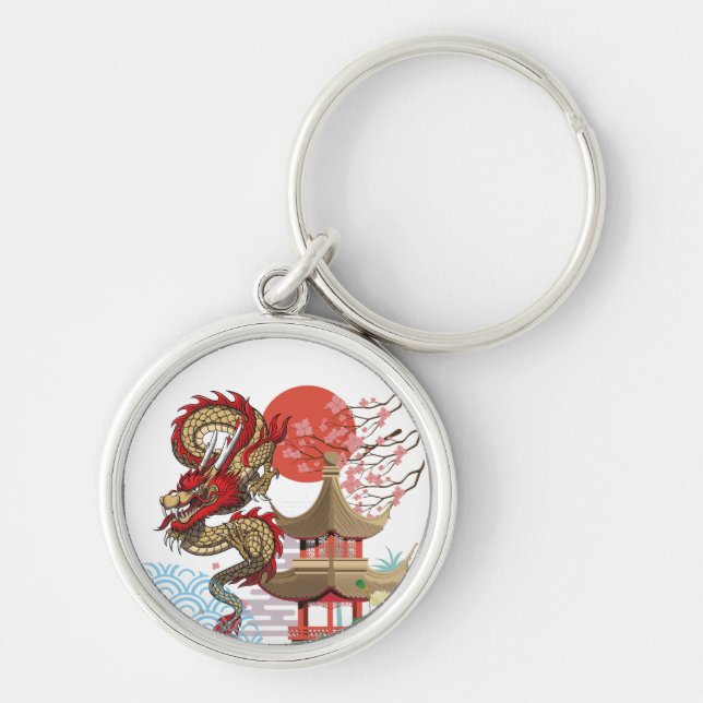Llavero A collaboration of Japanese scenery and dragons (Frente)
