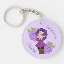 Llavero A Customize Key Chain with Cute Grape Chibi