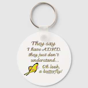 Llavero A.D.H.D. Humor de la mariposa