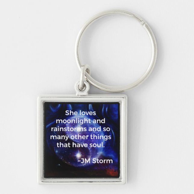 Llavero A ella le encanta el Keychain de Premium Square (Frente)