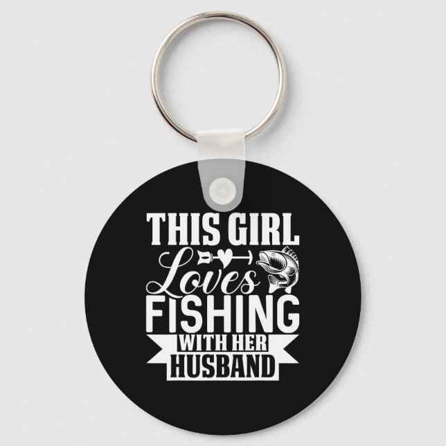Llavero A Esta Chica Le Encanta Pescar Con Su Marido (Anverso)