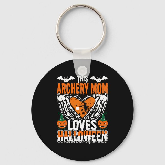 Llavero A esta madre del tiro con arco le encanta Hallowee (Anverso)