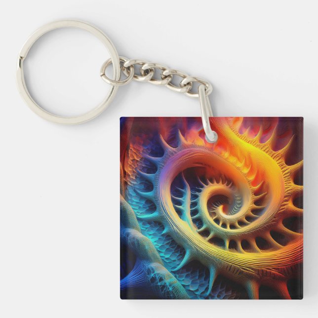 Llavero A Golden Spiked mandelbrot Set Fractal (Frente)