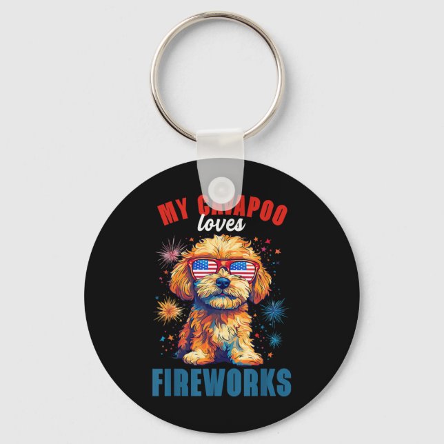 Llavero A Mi Cavapoo Le Encantan Los Fuegos Artificiales 4 (Anverso)