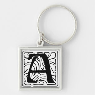 Llavero A Monogramm schwarz weiß
