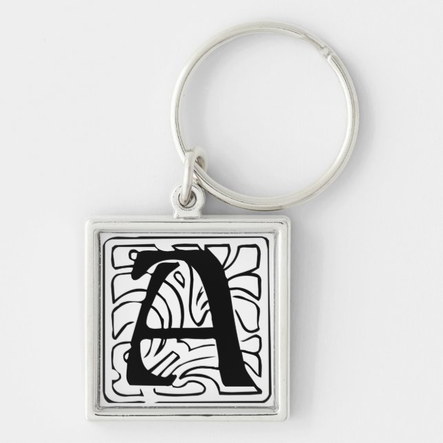 Llavero A Monogramm schwarz weiß (Frente)
