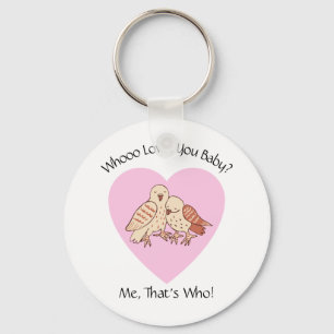 Llavero ¿A Quién Le Ama Bebé? Owl Baby Shower Valentines