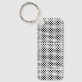 Llavero A rectangular keychain with a metal ring