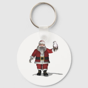 Llavero A Santa Claus le encanta la lechuza nevada