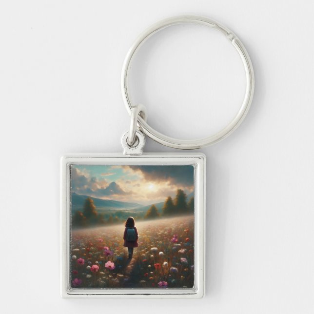 Llavero A través de las flores - sendero aventurero (Frente)