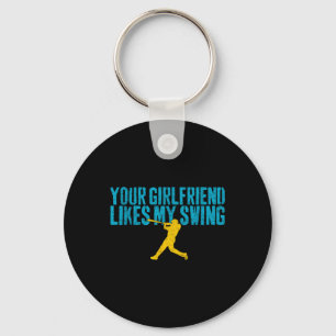 Llavero A Tu Novia Le Gusta Mi Famoso Béisbol De Swing