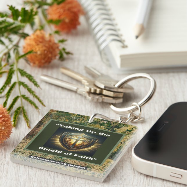 Llavero Abandonar el Escudo de la Fe - Keychain acrílico (Frente Derecha)