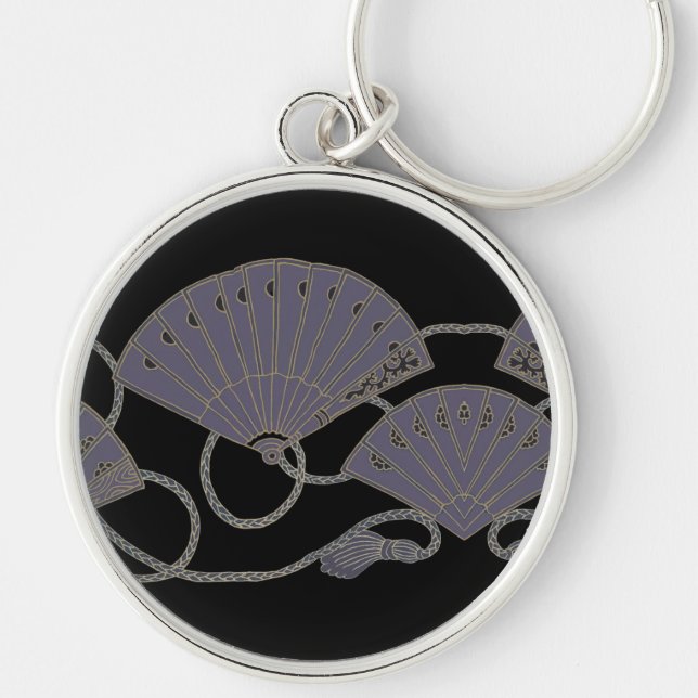 Llavero Abanico Morado Elegante (Frente)