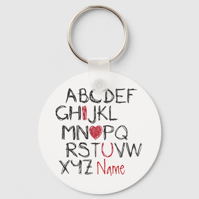 Llavero ABC I Heart You Personalized (Anverso)