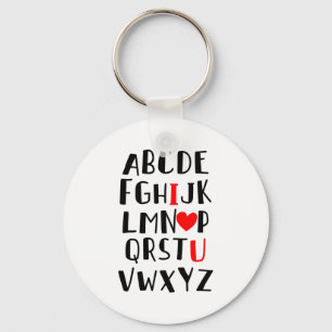 Llavero Abcd Te Amo Alfabeto Hombres Mujeres Bonito Divert