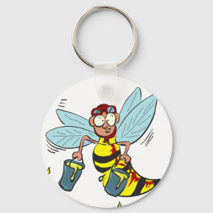 Llavero Abeja avispada con dos cubos de miel