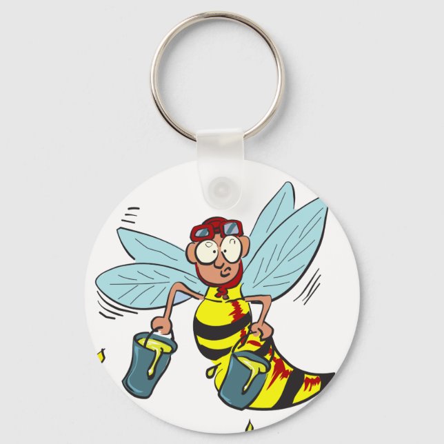 Llavero Abeja avispada con dos cubos de miel (Anverso)